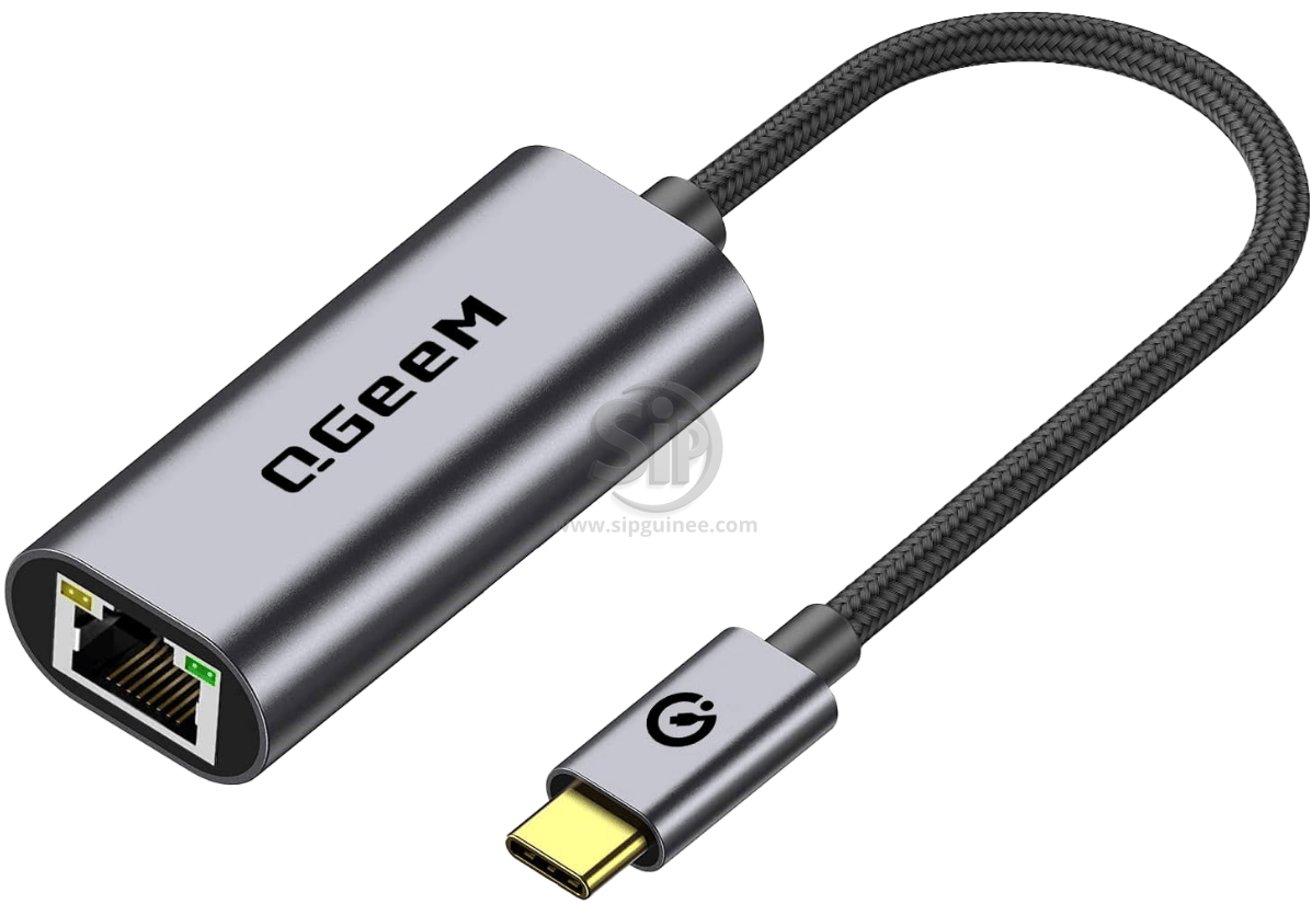 Adaptateur Réseau QGeeM USB-C vers RJ45 | Ethernet Gigabit | Plug & Play | Compatible Thunderbolt 3/